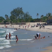 Busy beach of Mji Mwema (10 kilometers southeast of Dar es Salaam)